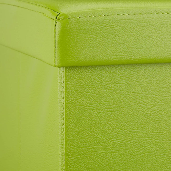Sgabello ottomano panca pieghevole contenitore stabile sintetico 38 cm verde 13_0002806_7