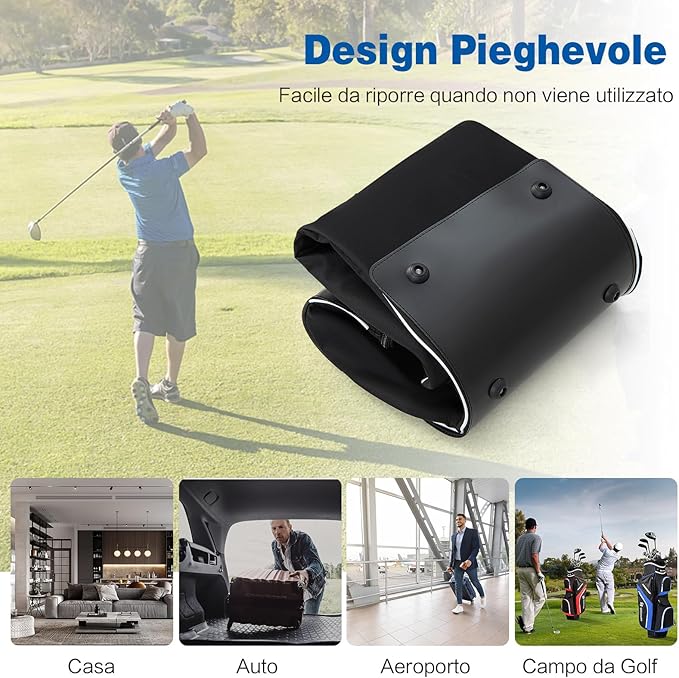 Borsa da Viaggio Golf Pieghevole con Ruote, Borsa da Golf in Tessuto Oxford Resistente ed Impermeabile, Custodia da Viaggio per Mazze da Golf per Compagnie Aeree, Nero