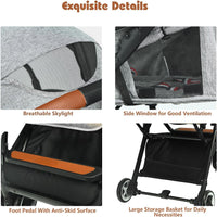 Passeggino Ultraleggero per Bambini 0-36 Mesi, Passeggino Compatto a Ombrello, per Viaggio, Aereo, Pieghevole, Regolabile, con Cintura di Sicurezza, Ruote, Freno, Parasole, Cesto, Grigio