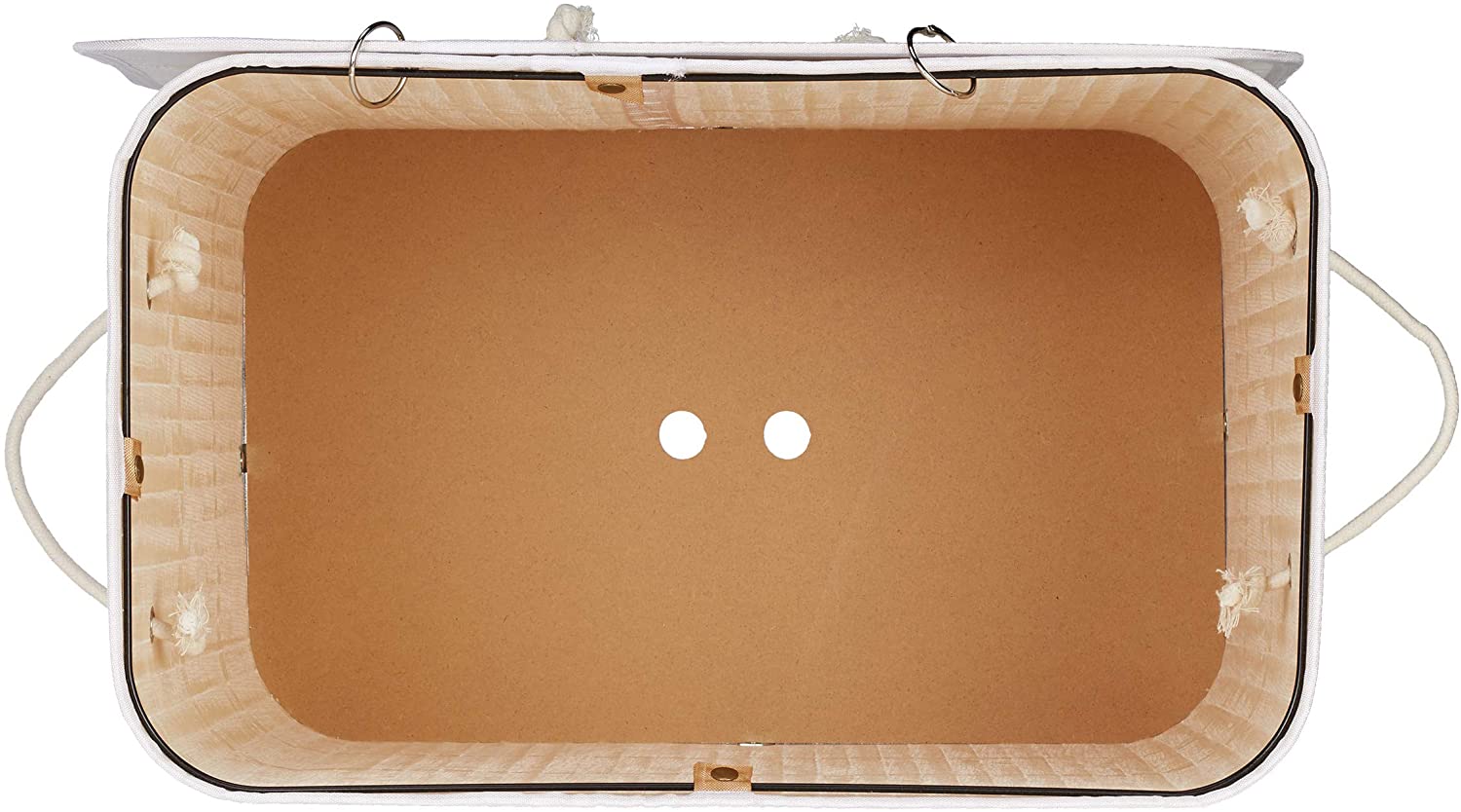 Cesto portabiancheria cesto 2 scomparti con sacco 95 litri bambù bianco 13_0001904_2