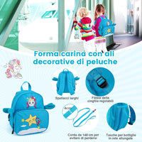Valigia Cavalcabile per Bambini, 18" Valigia+ 12" Zaino,2 Pezzi, Trolley Bambini Bagaglio a Mano con Ruote Girevoli e Maniglia Retrattile, 2 Cingie Multiuso (Modello 2)