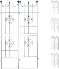 Recinzione a traliccio per piante rampicanti ad arco da giardino in ferro set da 2 verde 13_0002896_3