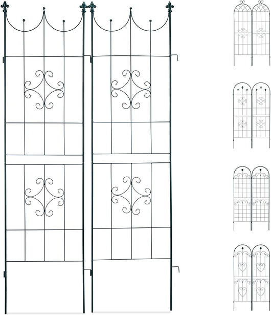 Recinzione a traliccio per piante rampicanti ad arco da giardino in ferro set da 2 verde 13_0002896_3