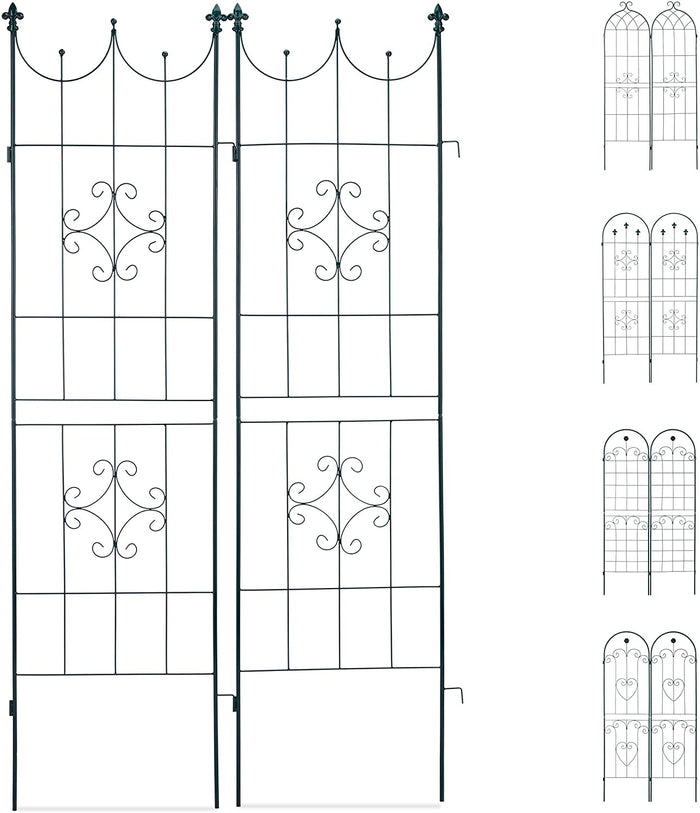 Recinzione a traliccio per piante rampicanti ad arco da giardino in ferro set da 2 verde 13_0002896_3
