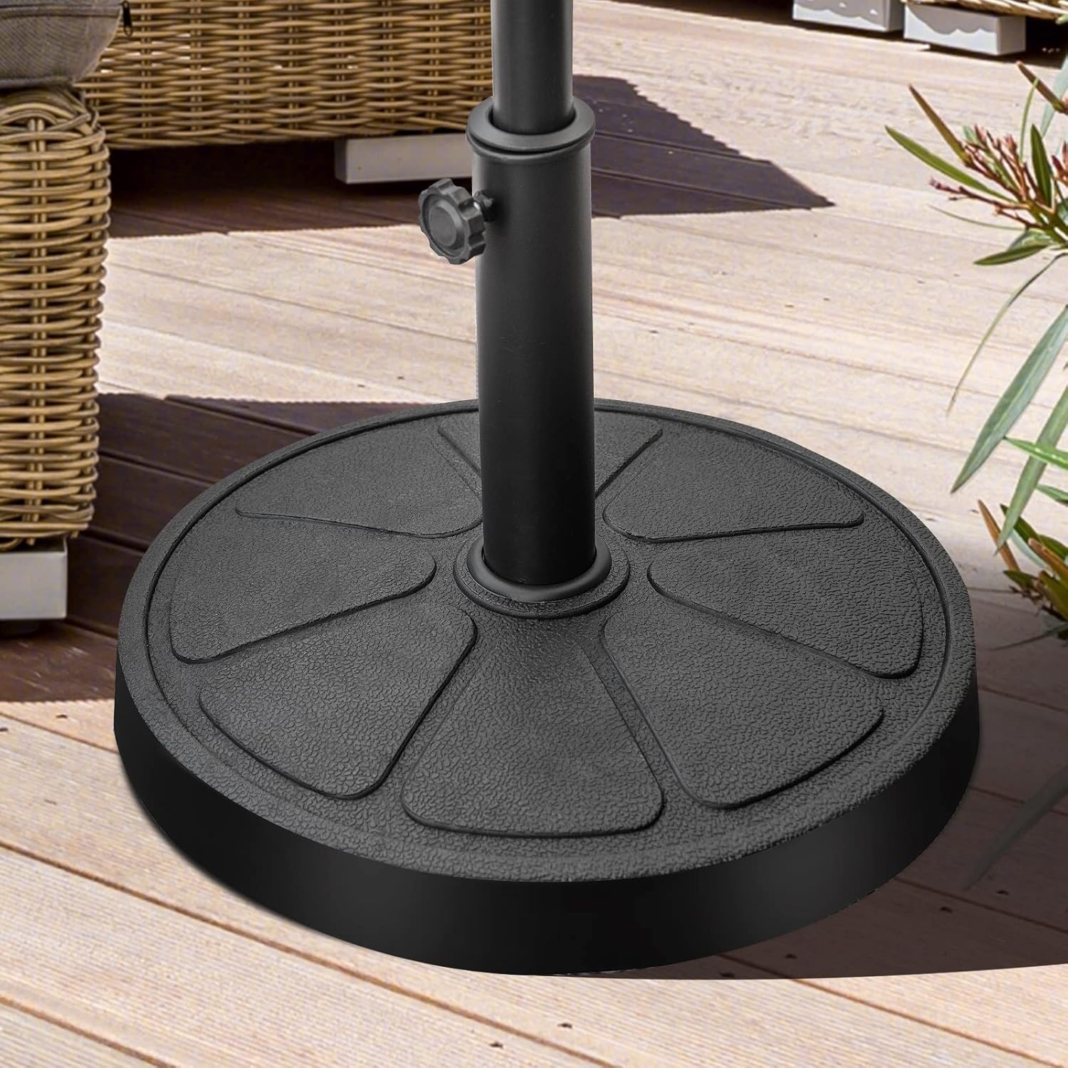 Base Ombrellone da Esterno 14 kg, Supporto Rotondo per Ombrellone 45 CM con Diametro Palo 38/48 MM, Base per Ombrellone Robusta da Giardino Terrazzo Esterno