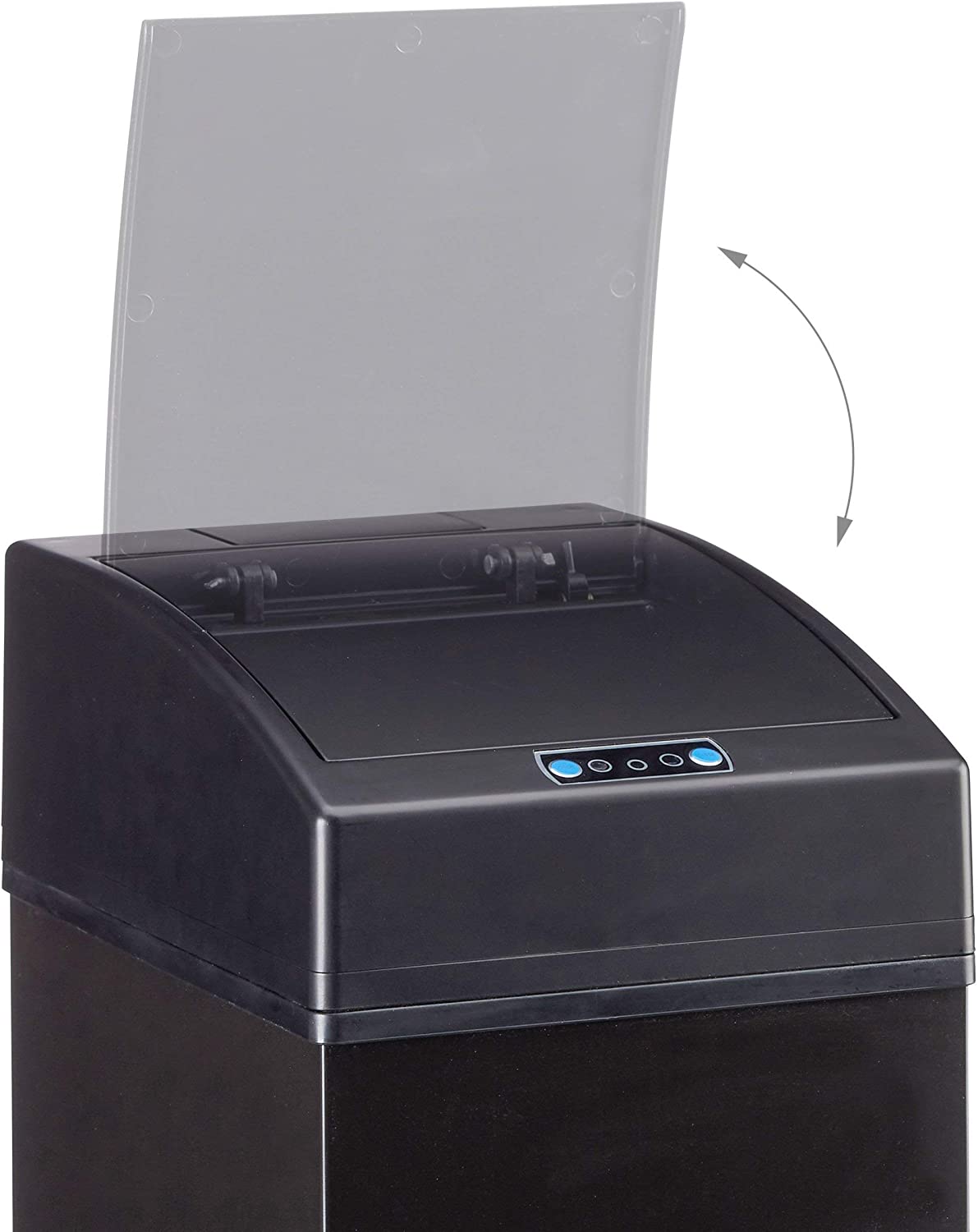 Pattumiera automatica design da cucina con coperchio con sensore, secchio interno 7 litri nero 13_0002322_2