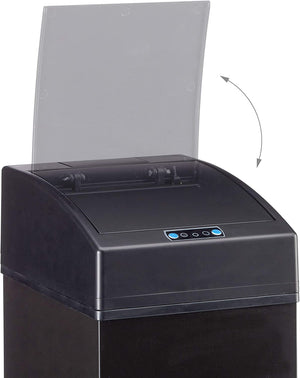Pattumiera automatica design da cucina con coperchio con sensore, secchio interno 7 litri nero 13_0002322_2