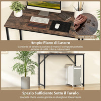 Scrivania per Computer 100 x 50 x 77 cm, Scrivania Moderna e Salvaspazio in Metallo Resistente con Piedini Regolabili, Scrivania Versatile per Casa e Ufficio (Marrone)