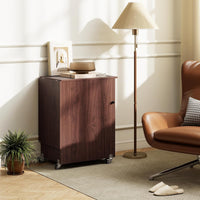 Mobile per Macchina da Cucire Pieghevole, Tavolo da Cucito con Stazione di Ricarica, Ruote Bloccabili, Ripiano e Contenitori (Marrone Scuro, 116 x 41 x 78 cm)