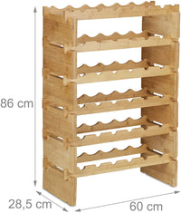 Portabottiglie impilabile su 6 livelli 86 cm bambù 13_0002171