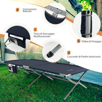 Letto Brandina Pieghevole con Borsa da Trasporto, con Struttura Metallica Resistente, Letto Portatile per Casa, Ufficio, Campeggio, Carico Fino a 150 kg