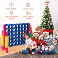 Forza 4 Gigante Mega 4 in Linea Quattro Insieme, Gioco da Tavolo Gioco di Fila per Bambini, 120 x 42 x 104 cm (Rosso)