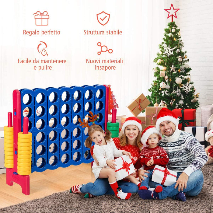 Forza 4 Gigante Mega 4 in Linea Quattro Insieme, Gioco da Tavolo Gioco di Fila per Bambini, 120 x 42 x 104 cm (Rosso)