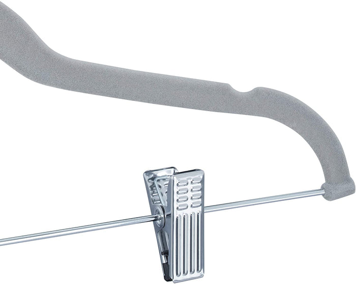 Set di 12 grucce con clip in velluto grigio 13_0000754_2