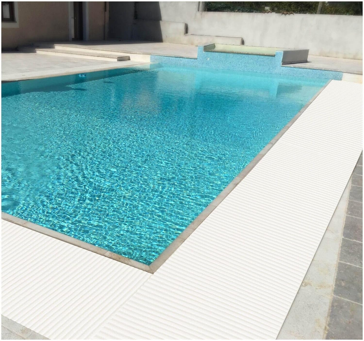 Tappeto Gomma Bordo Piscina Rotolo 15 MT Multiuso Lavello Bianco