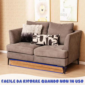 Trave da Ginnastica per Bambini Pieghevole 240 cm, Trave di Equilibrio Portatile conSuperficie in Pelle Scamosciata e Schiuma Morbida, Attrezzatura per Ginnastica a Casa