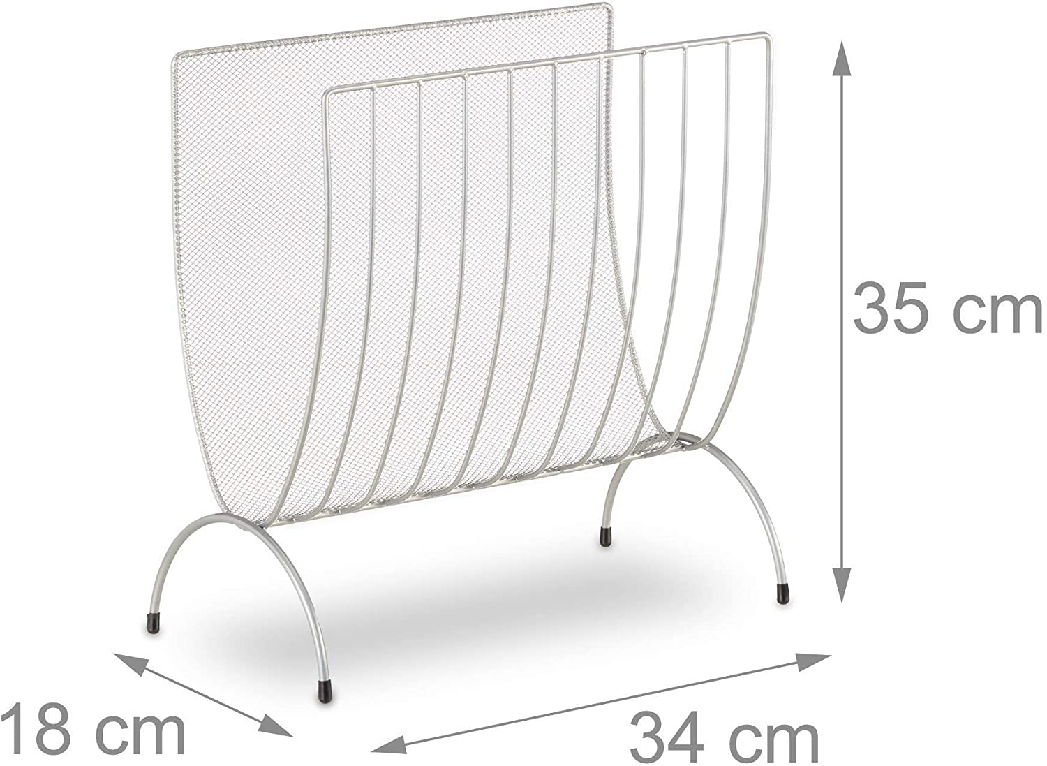 Portariviste in rete metallica Portariviste selezionatore in rete intrecciata grigia 13_0002230