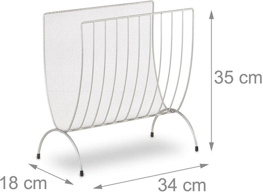 Portariviste in rete metallica Portariviste selezionatore in rete intrecciata grigia 13_0002230