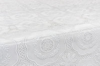 Tovaglia Plastificata 137x280 cm Ricamata Pizzo 3D Copritavolo Antimacchia Idrorepellente Dis.E