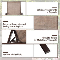 Set di 2 Sedie da Giardino, Sedie da Giardino per Patio in Textilene, con Braccioli Curvi, Telaio in Metallo, Sedia da Bistrot Portata 200 kg, Per Giardino Patio, 56 x 72 x 90 cm (Marrone)