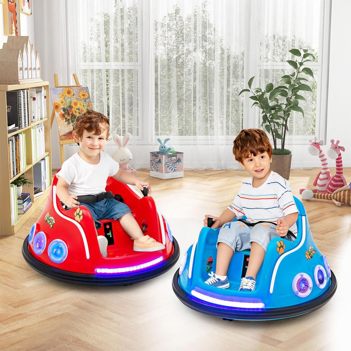 12V Autoscontro Elettrico per Bambini, Macchina Elettrica per Bambini con Design Girevole a 360° Telecomando Luci Musica, Macchina Cavalcabile per Bambini 37-96 Mesi (Blu)