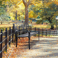 Panchina da Esterno, Panchina in Metallo Verniciato con Schienale Bello, Sedile Ampio e Braccioli Ergonomici, Panca da Giardino, Balcone e Cortile, 126 x 60 x 85 cm (Nero)