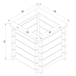 L'aiuola di giardino sopraelevata in legno - 58x58x57 cm - Timbela M618