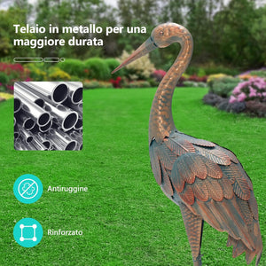 Statue da Giardino in Metallo, Set di 2 Sculture da Esterno ed Interno, Ideale per Casa, Patio, Prato e Cortile (Modello 2)