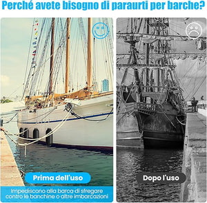 4 x Parabordi per Barca, Parabordi per Imbarcazioni, Gommonni, Boat Fender(Nero)