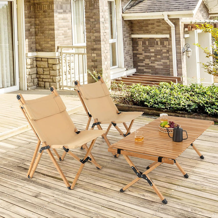 Sedia da Campeggio Pieghevole e Portatile, Sedia in bambù con Schienale Regolabile a 2 Livelli e Borsa, Sedia in Tela Ultraleggera per Picnic, Spiaggia e Patio, Portata 150 kg