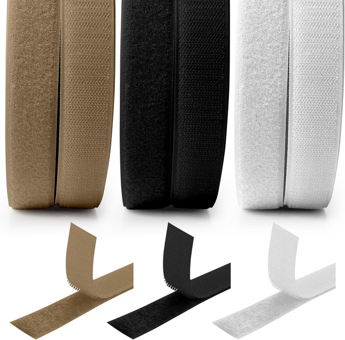 Nastro da Cucire a Strappo al metro di Alta Qualità da 30mm Colore Beige | Nastro Multiuso per Impacchettamento, Artigianato e Lavori Domestici