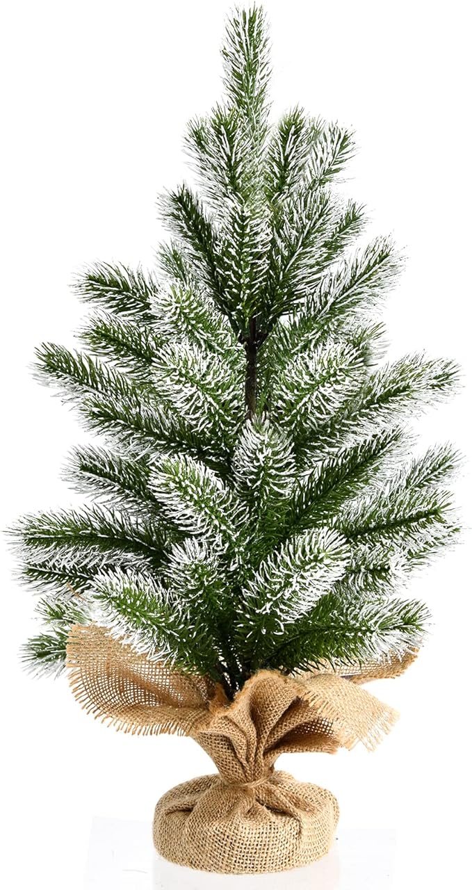 Mini Albero di Natale 50 cm, Albero di Natale Piccolo con Rami in PE, Base Stabile di Cemento, per Casa, Ufficio e Negozio
