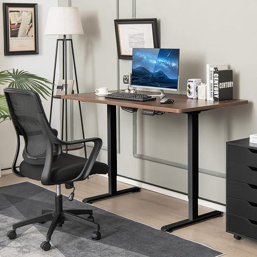 Scrivania Regolabile in Altezza, Scrivania Elettrica con 2 Motori con Memoria, Protezione Anticollisione e Vassoio per Cavi, Standing Desk per Casa e Ufficio, Portata 100 kg (Nero)