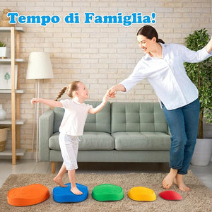 Pietre di Bilanciamento per Bambini 3+ Anni, Pietre Impilabili Antiscivolo da Interno/Esterno, Stepping Stones per Promuove la Coordinazione dell'Equilibrio e la Forza