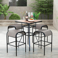 Set di 2 Sgabelli da Giardino,Sgabello da Giardino in Tessuto Texlilene, Sgabello da Bar da 76 cm, con Seduta Curva in Tessuto, Struttura in Metallo, Portata 180 kg, 47 x 47 x 76 cm