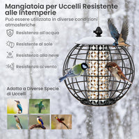 Mangiatoia per Uccellini da Esterno Antiscoiattolo, Mangiatoia per Uccelli Selvatici in Metallo Resistente, Ideale per Giardino, Balcone e Terrazza, Capacità 3 KG