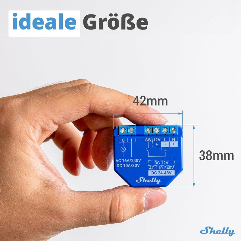 Shelly Plus 1 | Interruttore rel√® intelligente WiFi e Bluetooth | Domotica | Compatibile con Alexa e Google Home | App iOS e Android | Nessun hub richiesto Controllo dell'illuminazione Telecomando fai da te Porta del garage (confezione da 4)