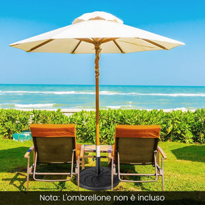 Base Ombrellone da Esterno 18 kg, Supporto Rotondo per Ombrellone 54 CM con Diametro Palo 38/48 MM, Base per Ombrellone Robusta da Giardino Terrazzo Esterno