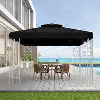 Tetto di Ricambio per Gazebo da Giardino Copertura di Ricambio Gazebo 3 x 3 m (Nero)