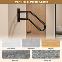 Corrimano per Scala, Ringhiera a Forma di U per 1-3 Gradini per Portico, Corrimano da Parete in Metallo Pesante per Anziani, Bambini e Feriti, 71 x 46 x 8 cm