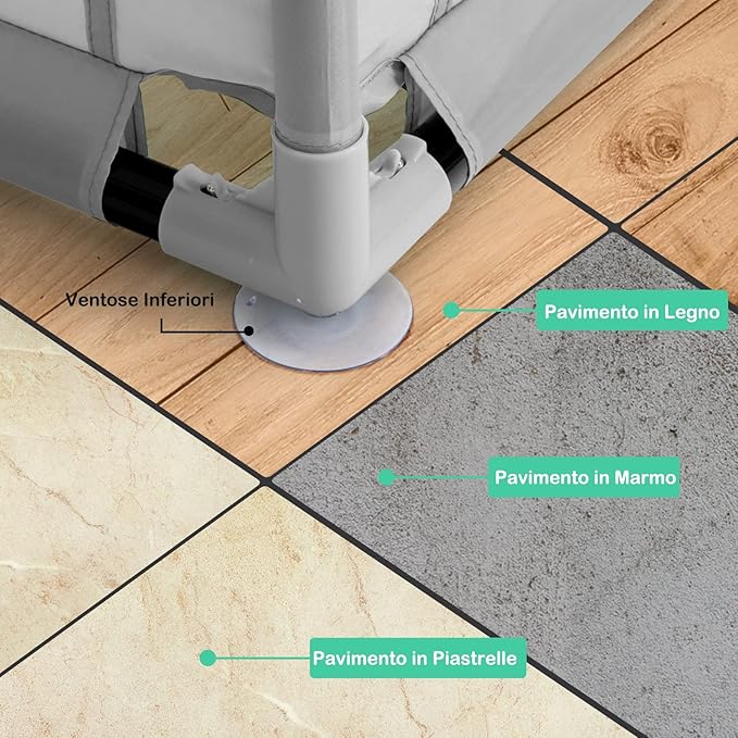 Box per Bambini, Centro Attivit¨¤ Portatile con Cancelli di Sicurezza, con Ventose Antiscivolo, Pareti a Rete Traspirante e 4 Anelli per Bambini, con 50 Palline, 206 x 185,5 x 68CM (grigio)