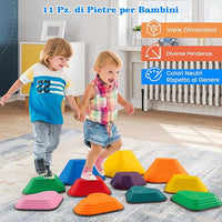 Pietre di Bilanciamento per Bambini 3+ Anni, Pietre Impilabili Antiscivolo da Interno/Esterno, Stepping Stones per Promuove la Coordinazione dell'Equilibrio e la Forza
