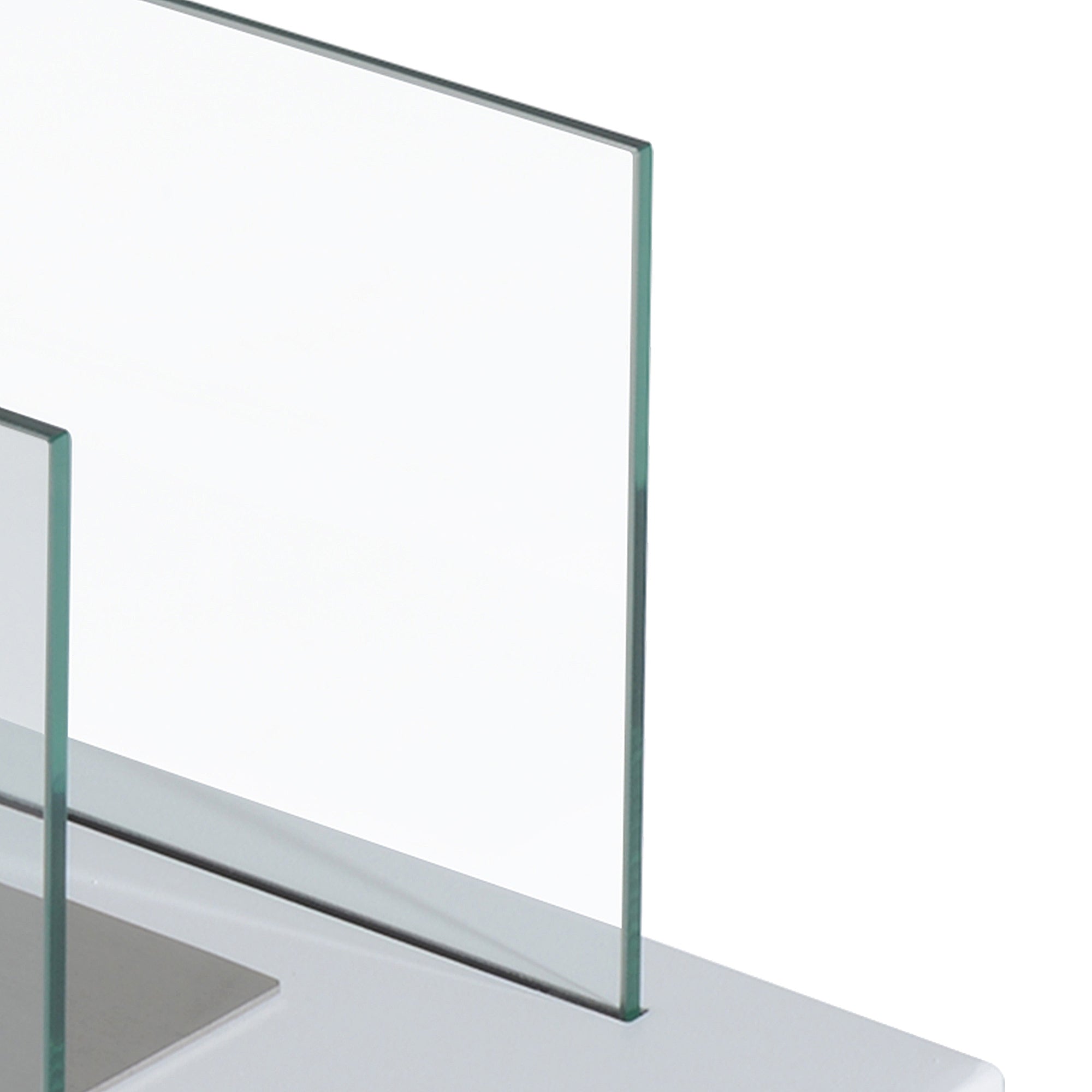 Easycomfort Camino a Bioetanolo da Tavolo 830 W Bruciatori senza Residui Inodore In Acciaio Inox con Vetro 35x18x21 cm Bianco