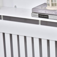 EasyComfort Copritermosifone a Doghe in MDF per Casa e Ufficio, 112x19x81 cm, Bianco