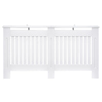 Easycomfort Copritermosifone a Doghe in MDF per Casa e Ufficio, 152x19x81 cm, Bianco