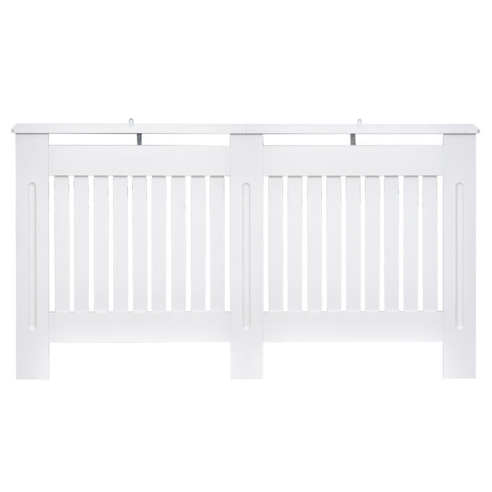 Easycomfort Copritermosifone a Doghe in MDF per Casa e Ufficio, 152x19x81 cm, Bianco