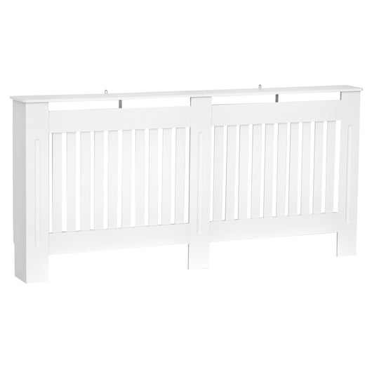 Easycomfort Copritermosifone a Doghe in MDF per Casa e Ufficio, 172x19x81 cm, Bianco