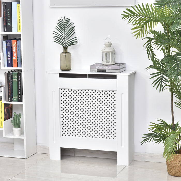 Easycomfort Copritermosifone Moderno a Griglia in MDF per Casa e Ufficio, 78x82x19 cm, Bianco