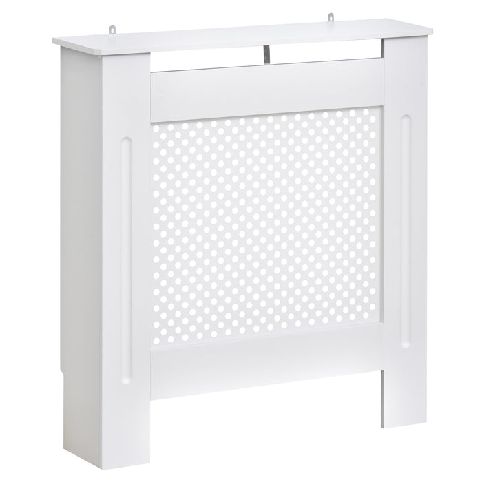Easycomfort Copritermosifone Moderno a Griglia in MDF per Casa e Ufficio, 78x82x19 cm, Bianco