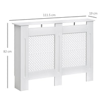 Easycomfort Copritermosifone Moderno a Griglia in MDF per Casa e Ufficio, 111.5x82x19 cm, Bianco